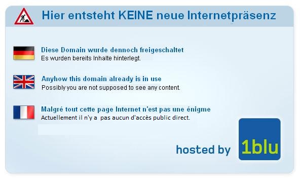 Hier entsteht KEINE neue Internetpräsenz - hosted by 1blu